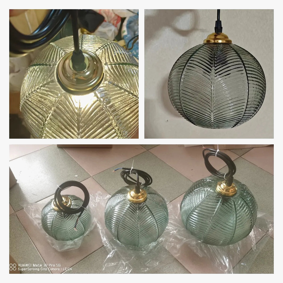Lampe suspension nordique moderne verre