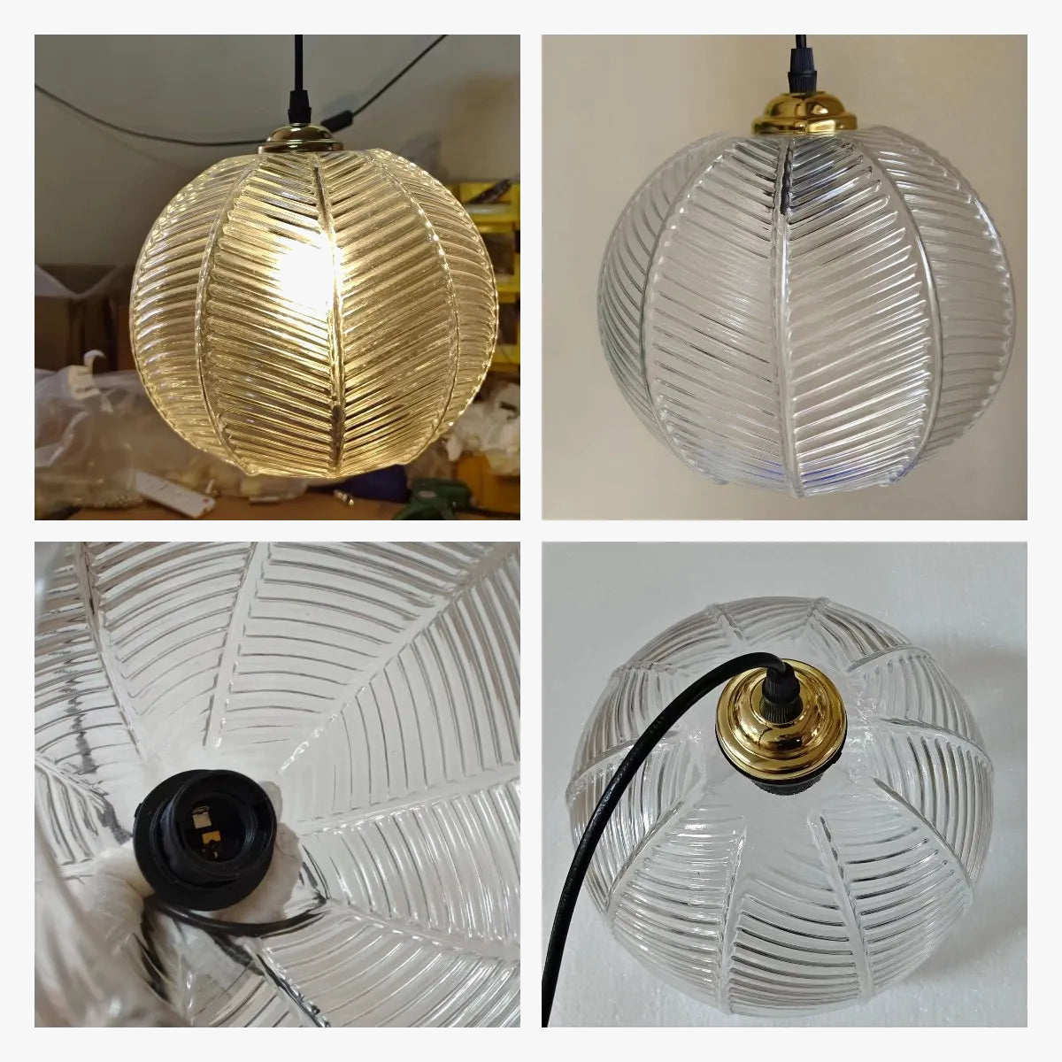 Lampe suspension nordique moderne verre