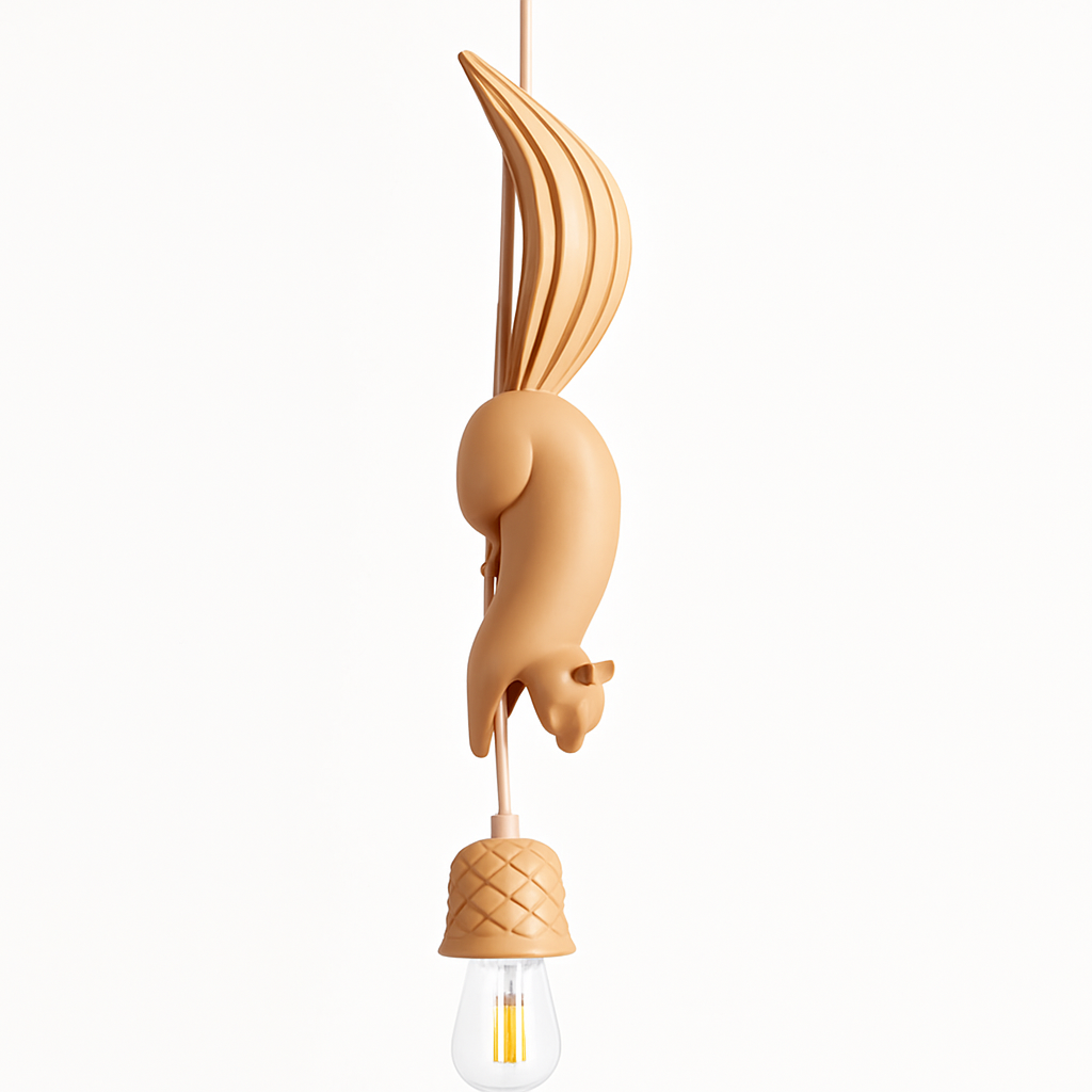 lampe suspension résine écureuil nordique led loft décoratif