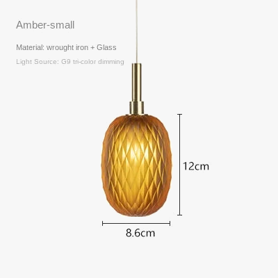 Lampe suspension verre blanc ambre moderne