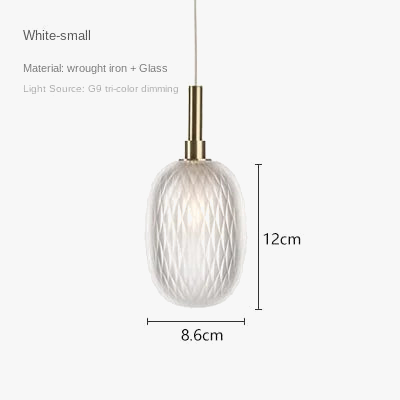 Lampe suspension verre blanc ambre moderne