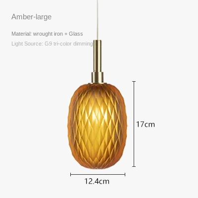 Lampe suspension verre blanc ambre moderne