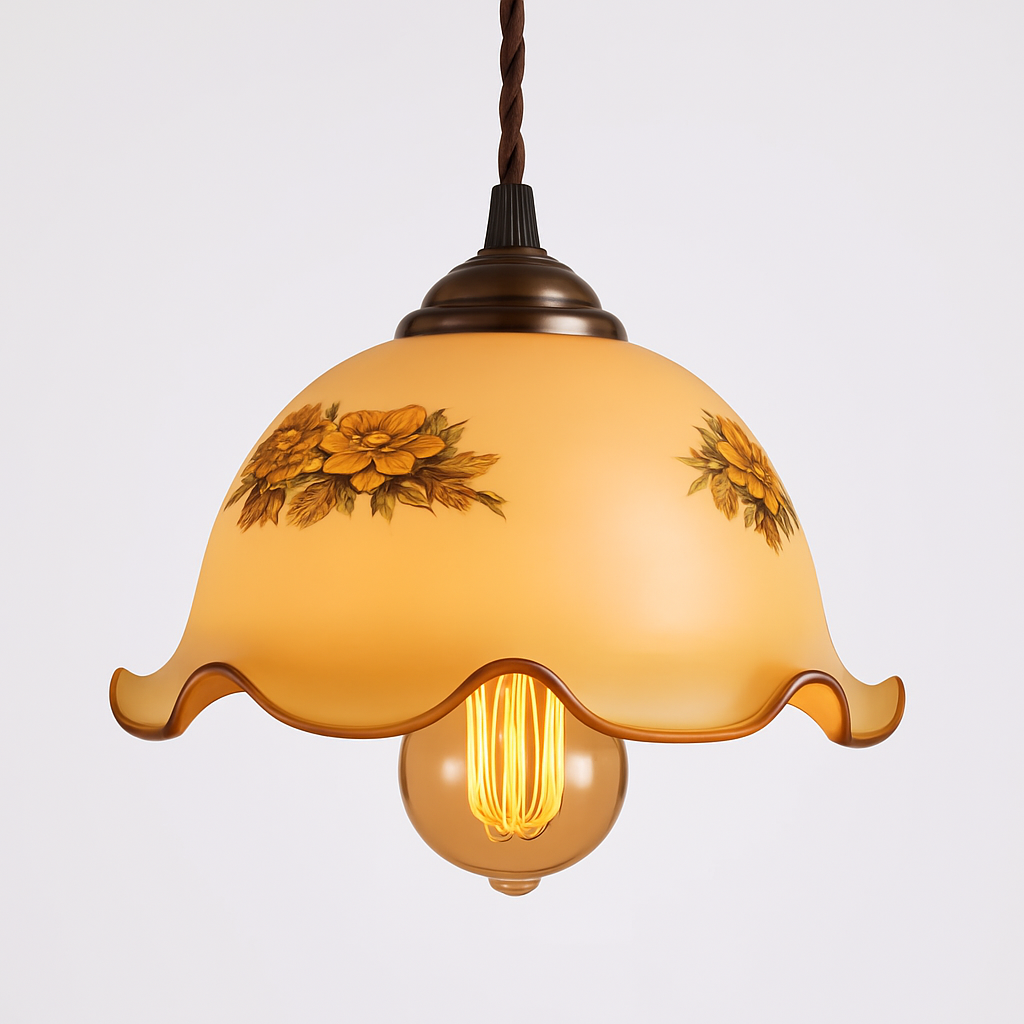 lampe suspension verre led cuivre edison vintage