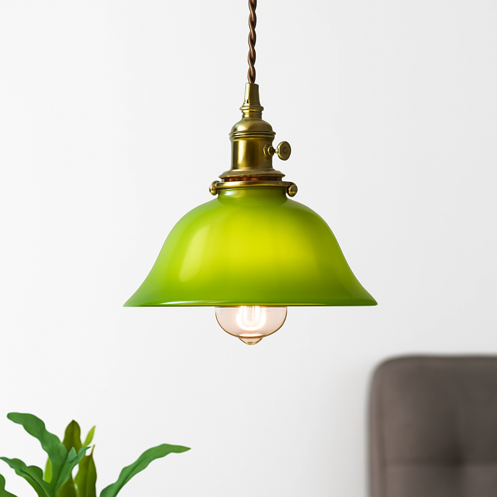 lampe suspension verre led cuivre edison vintage