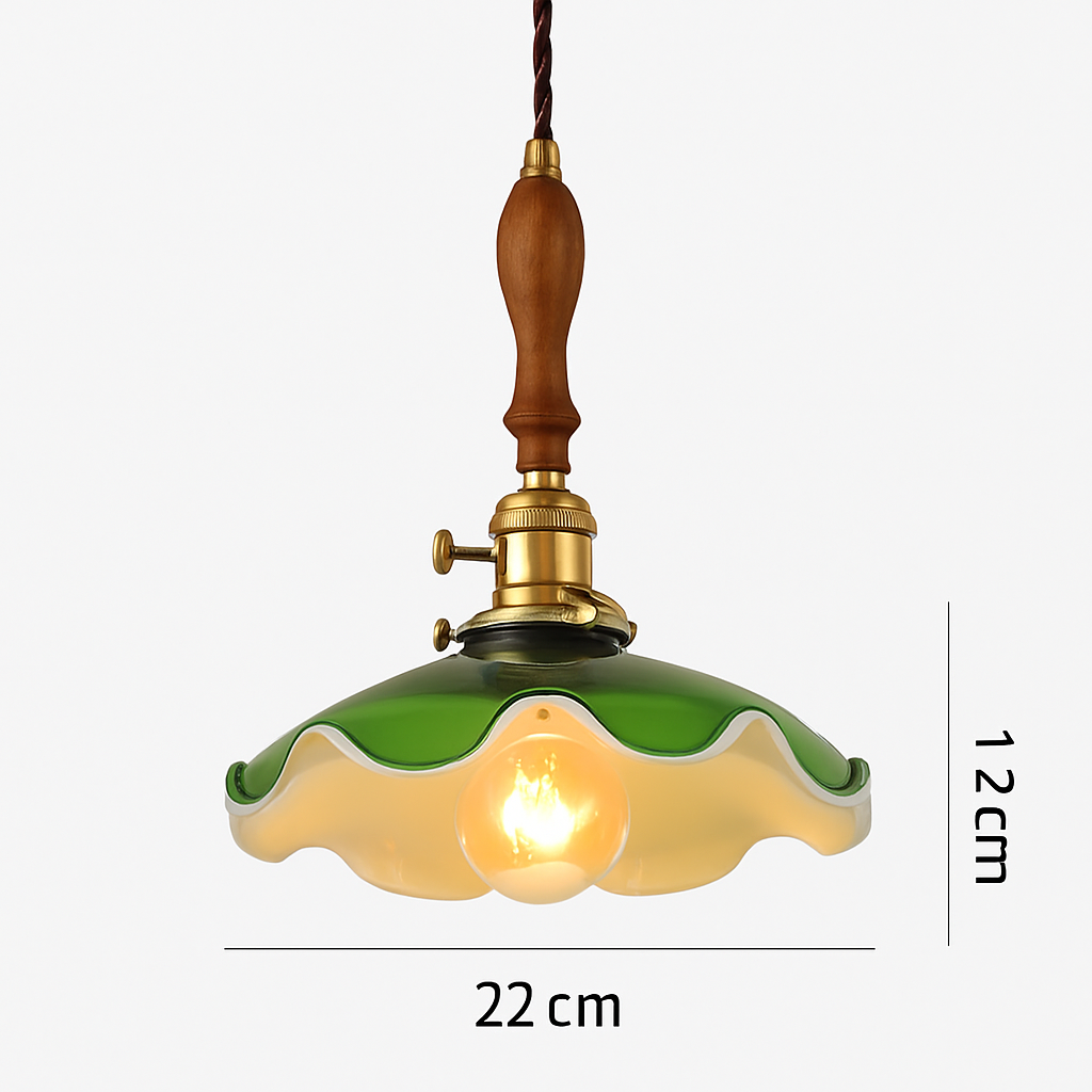lampe suspension verre led cuivre edison vintage