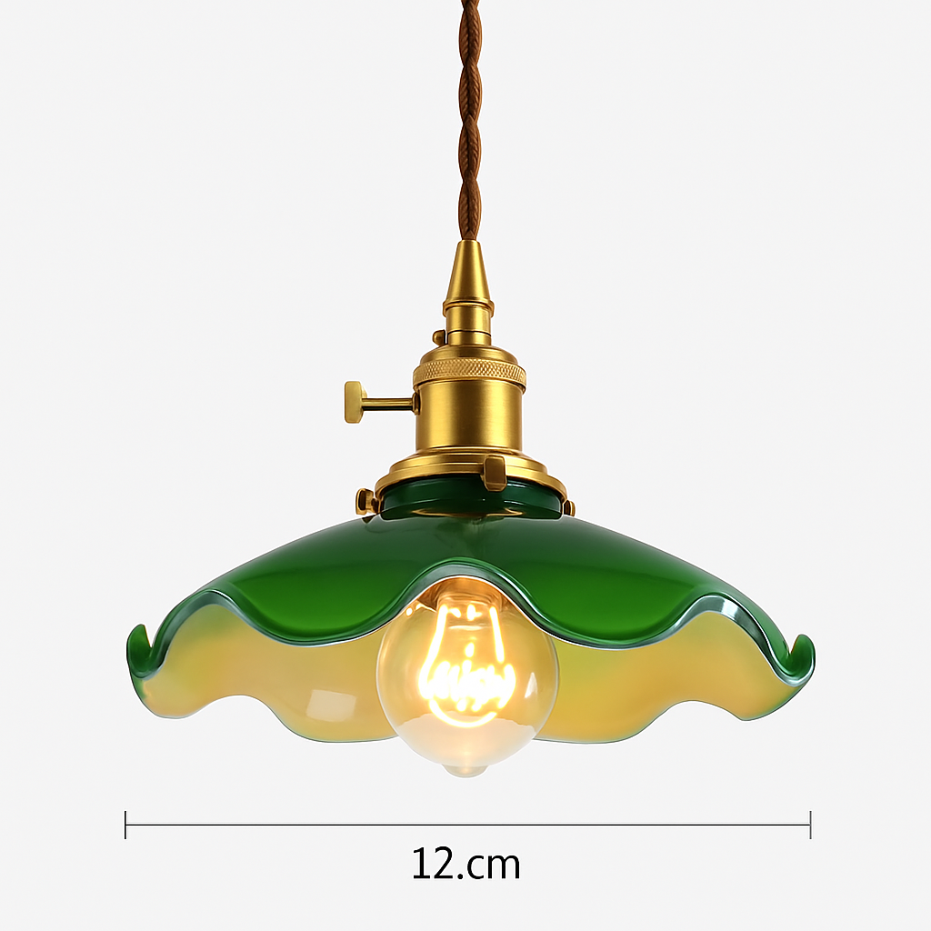 lampe suspension verre led cuivre edison vintage