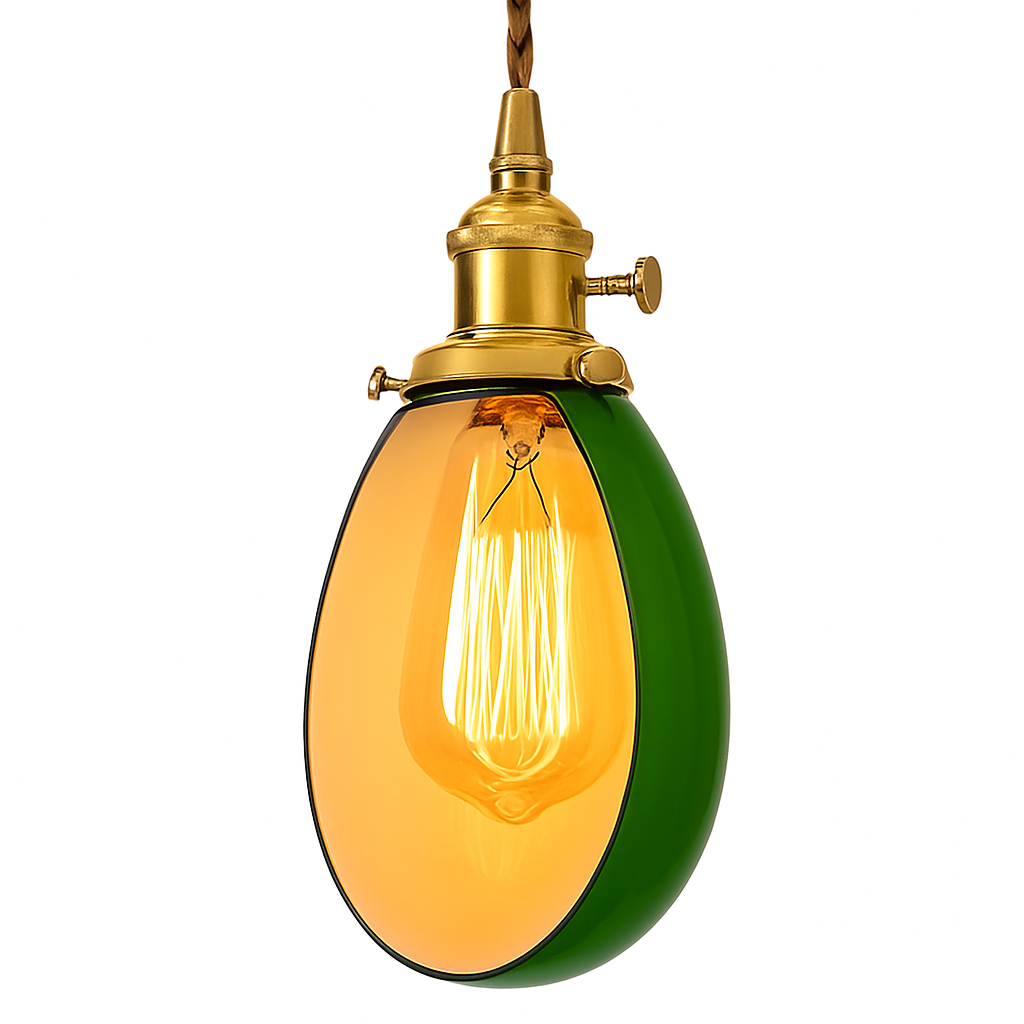 lampe suspension verre led cuivre edison vintage