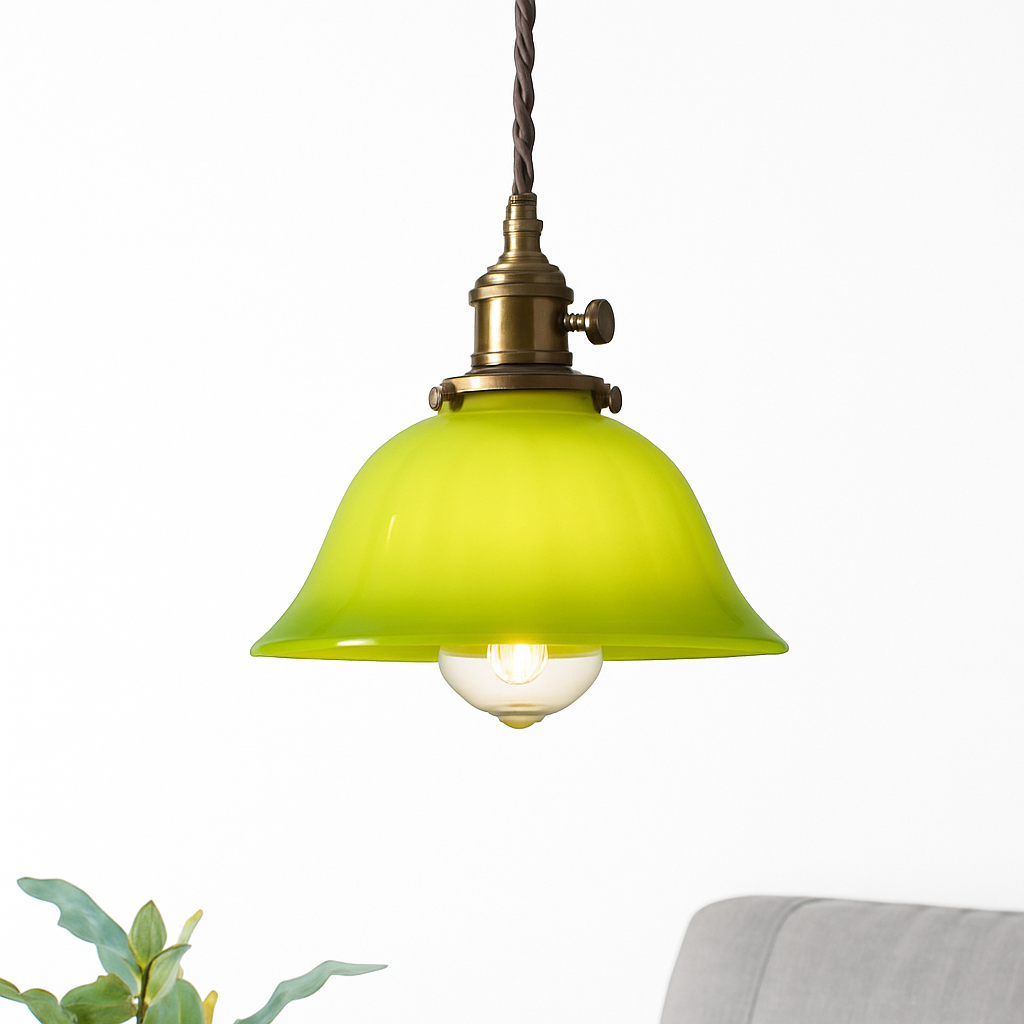lampe suspension verre led cuivre edison vintage