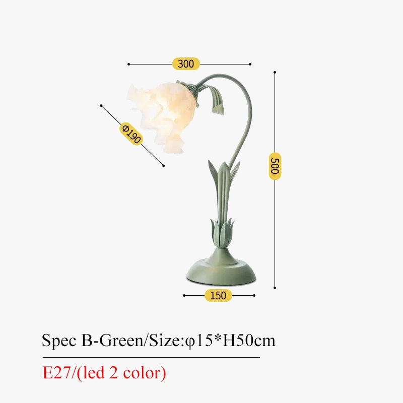 lampe table rétro verre fleur décorative maison
