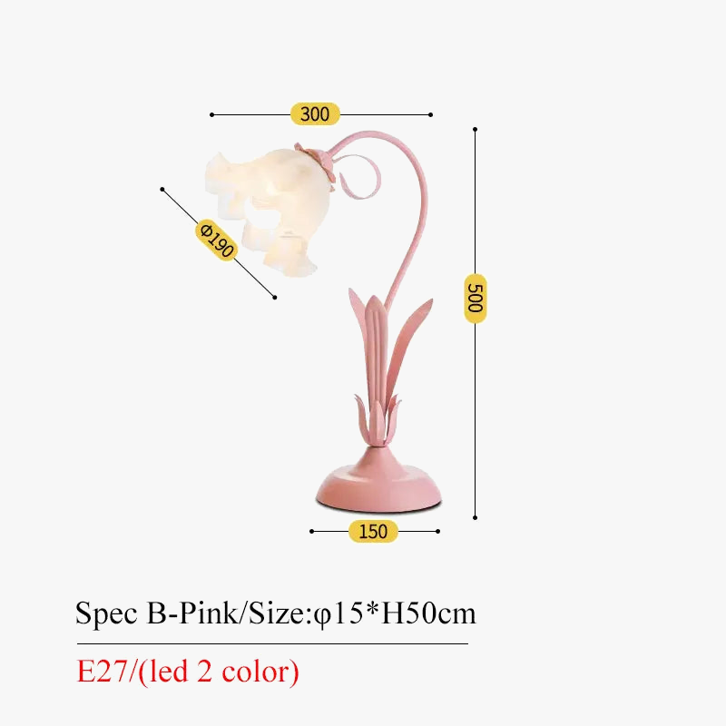 lampe table rétro verre fleur décorative maison