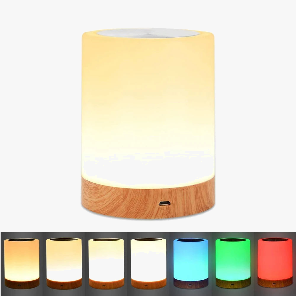 Lampe tactile LED veilleuse pour chambres à coucher salon Table Portable lampes de chevet Rechargeable blanc chaud RGB lumière pour enfants cadeau