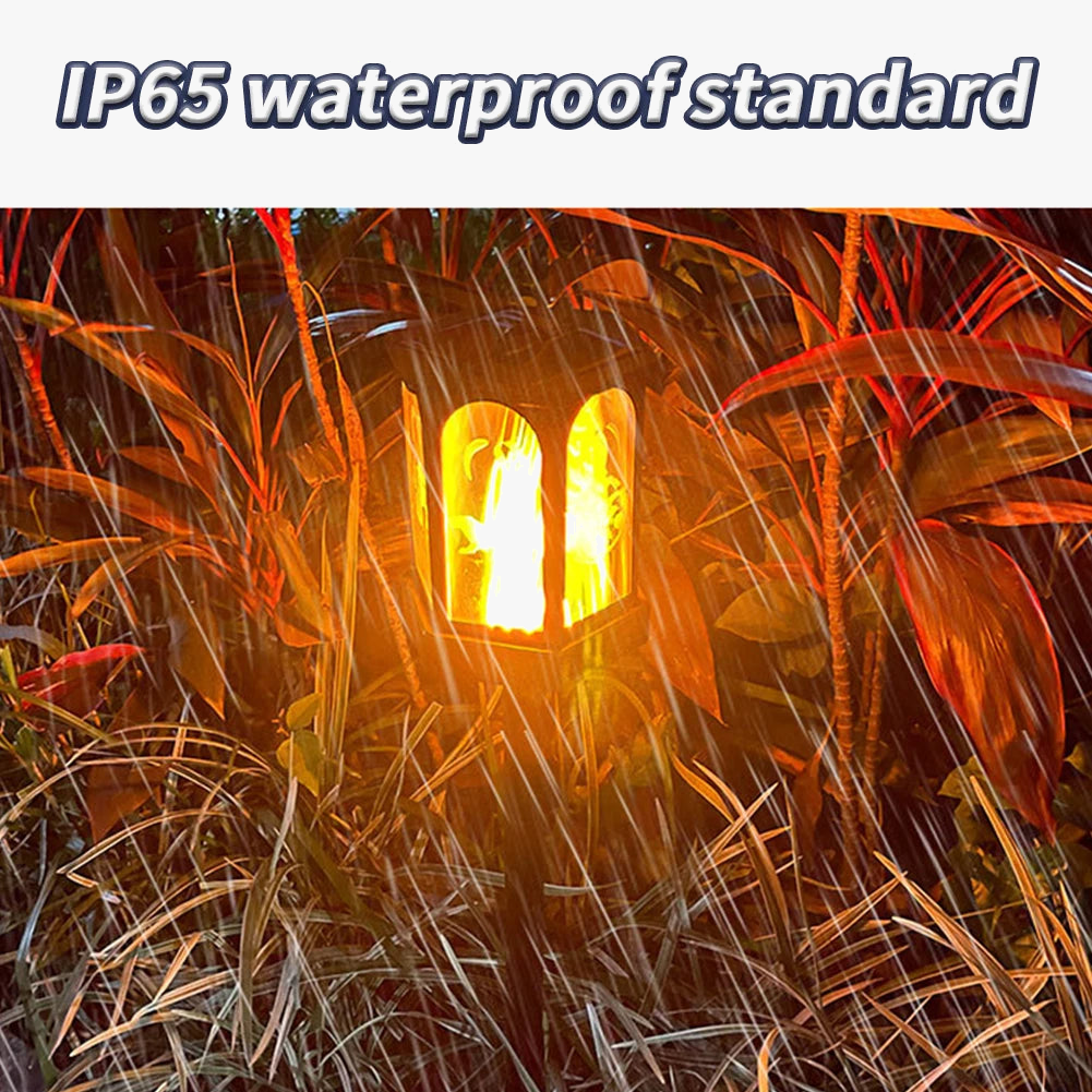lampe torche solaire extérieure 96 led flamme vacillante étanche jardin