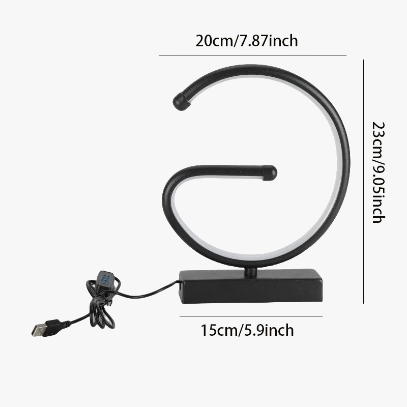 lampe usb créative en forme de g pour décoration intérieure