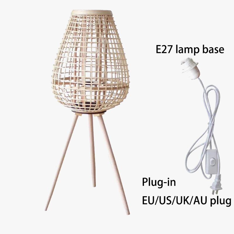Lampe à vent en rotin avec pieds