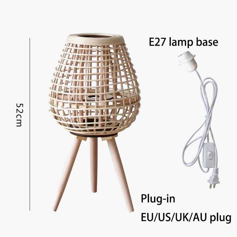 Lampe à vent en rotin avec pieds