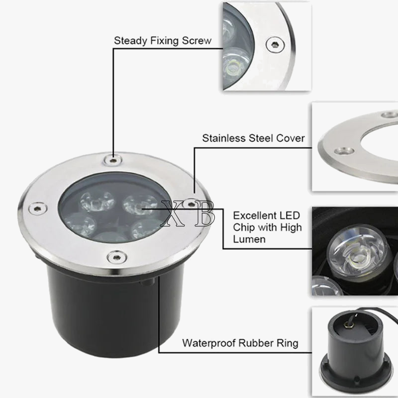 lampes de jardin encastrées étanches pour éclairage extérieur