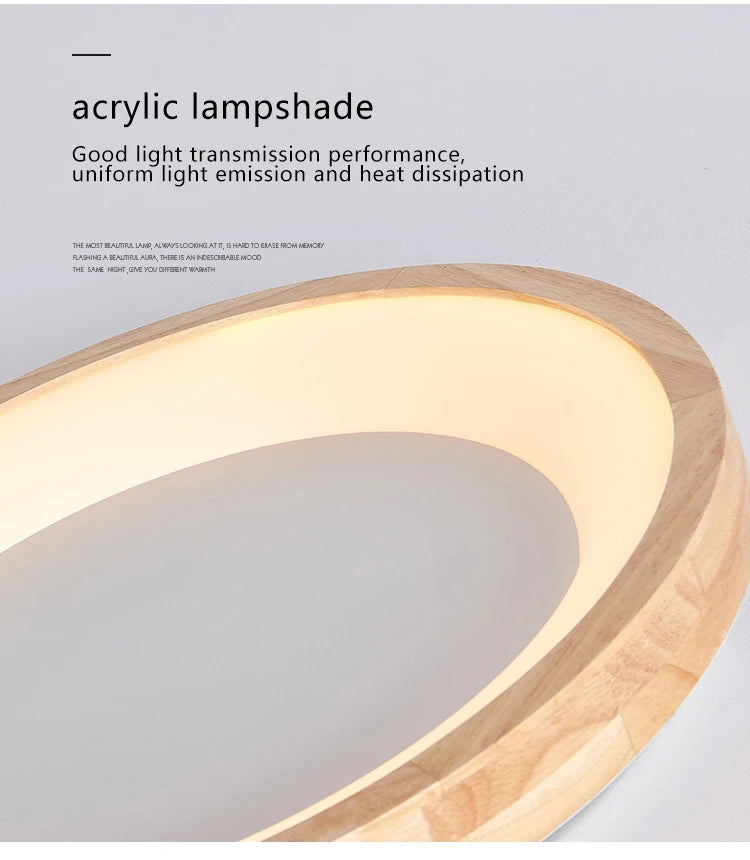 lampes de plafond en bois massif led simple japonais