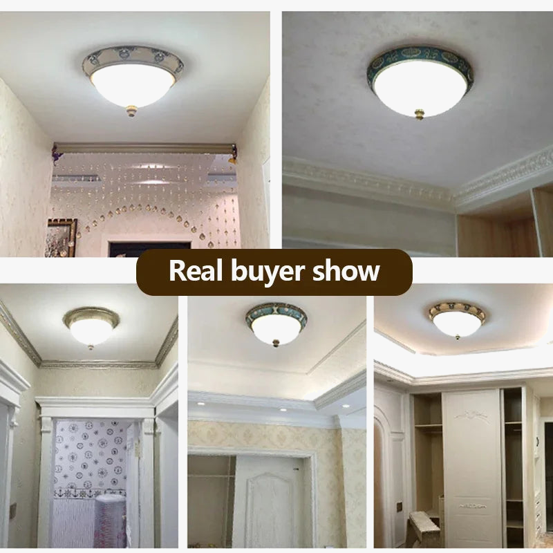 lampes de plafond led rondes design rétro en résine européenne