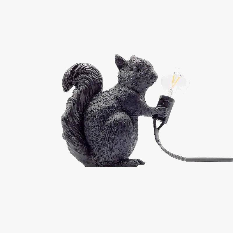 lampes de table écureuils en résine pour décoration et cadeau