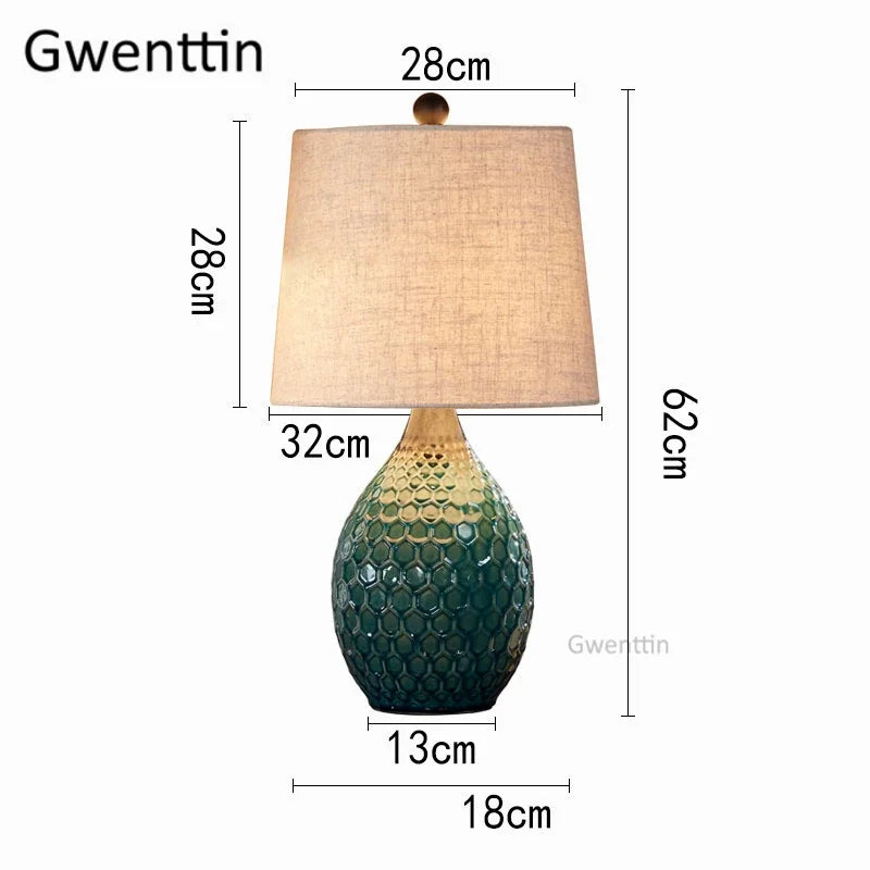 lampes de table en céramique vintage avec éclairage led moderne