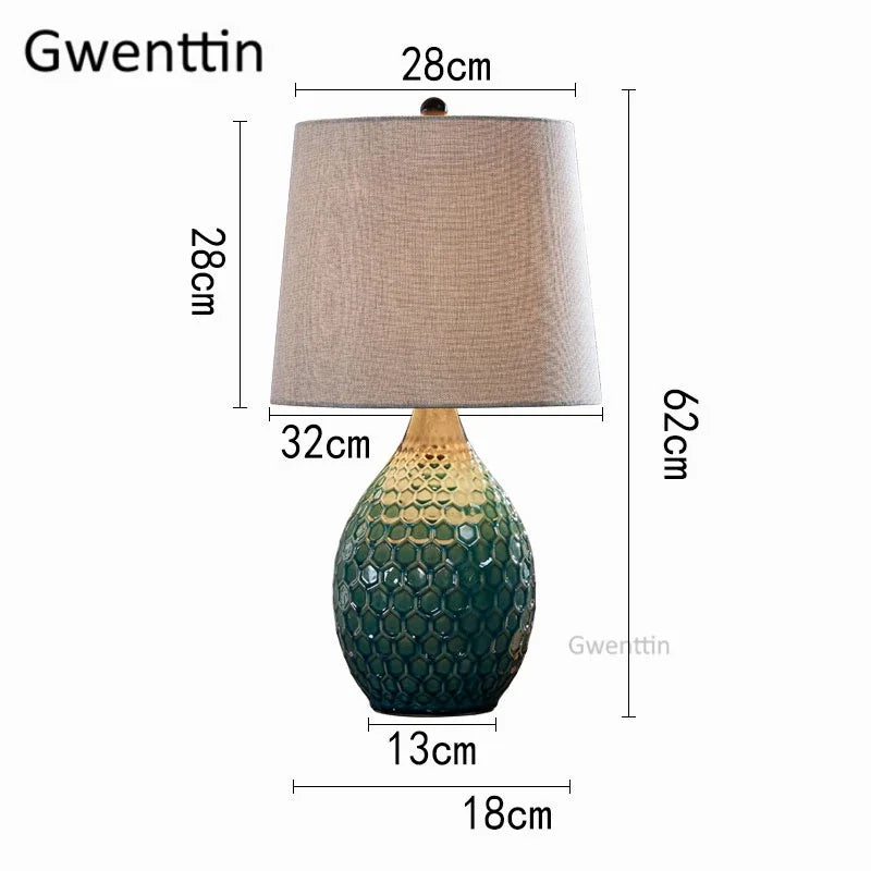 lampes de table en céramique vintage avec éclairage led moderne