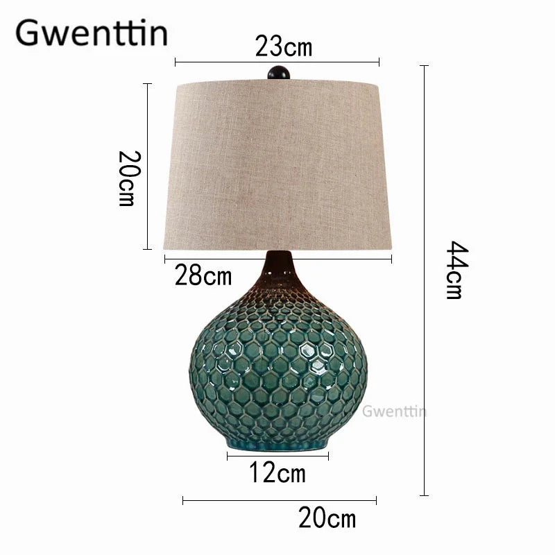 lampes de table en céramique vintage avec éclairage led moderne