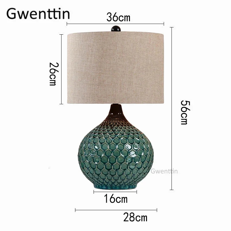 lampes de table en céramique vintage avec éclairage led moderne