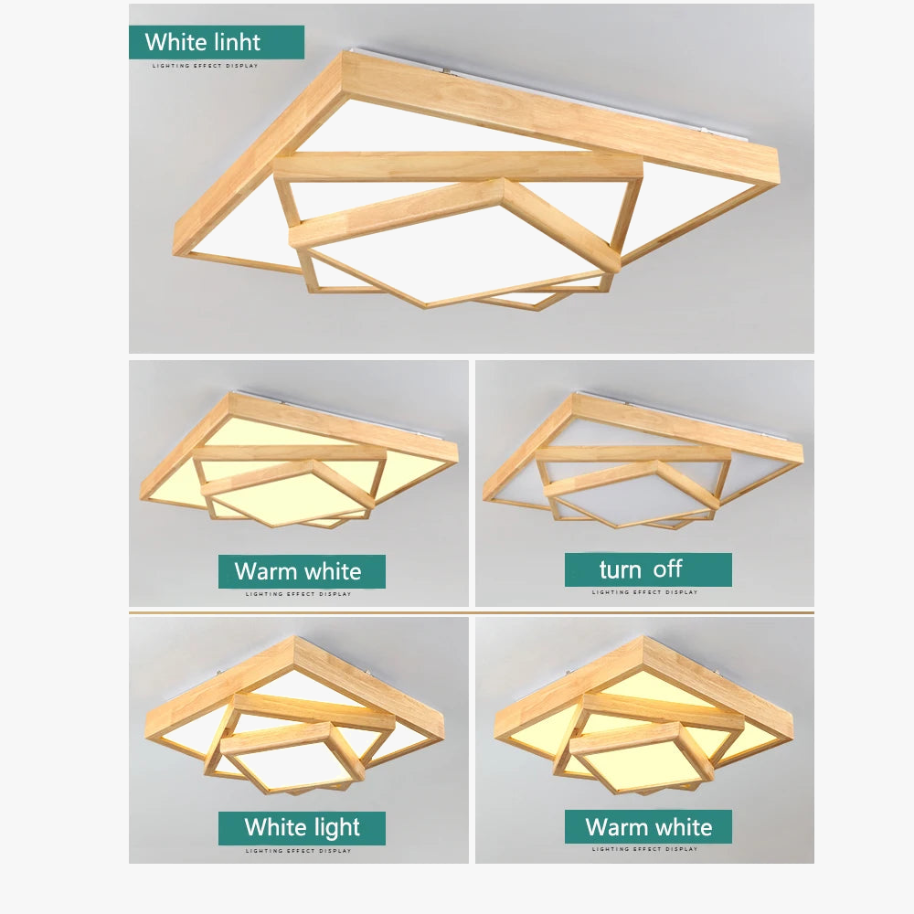 lampes led de plafond en bois massif moderne