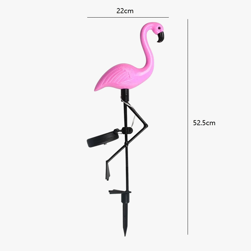 lampes solaires décoratives flamant rose pour extérieur et jardin