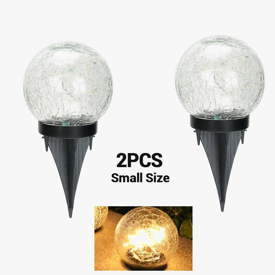lampes solaires en verre craquelé pour jardin décoratif extérieur