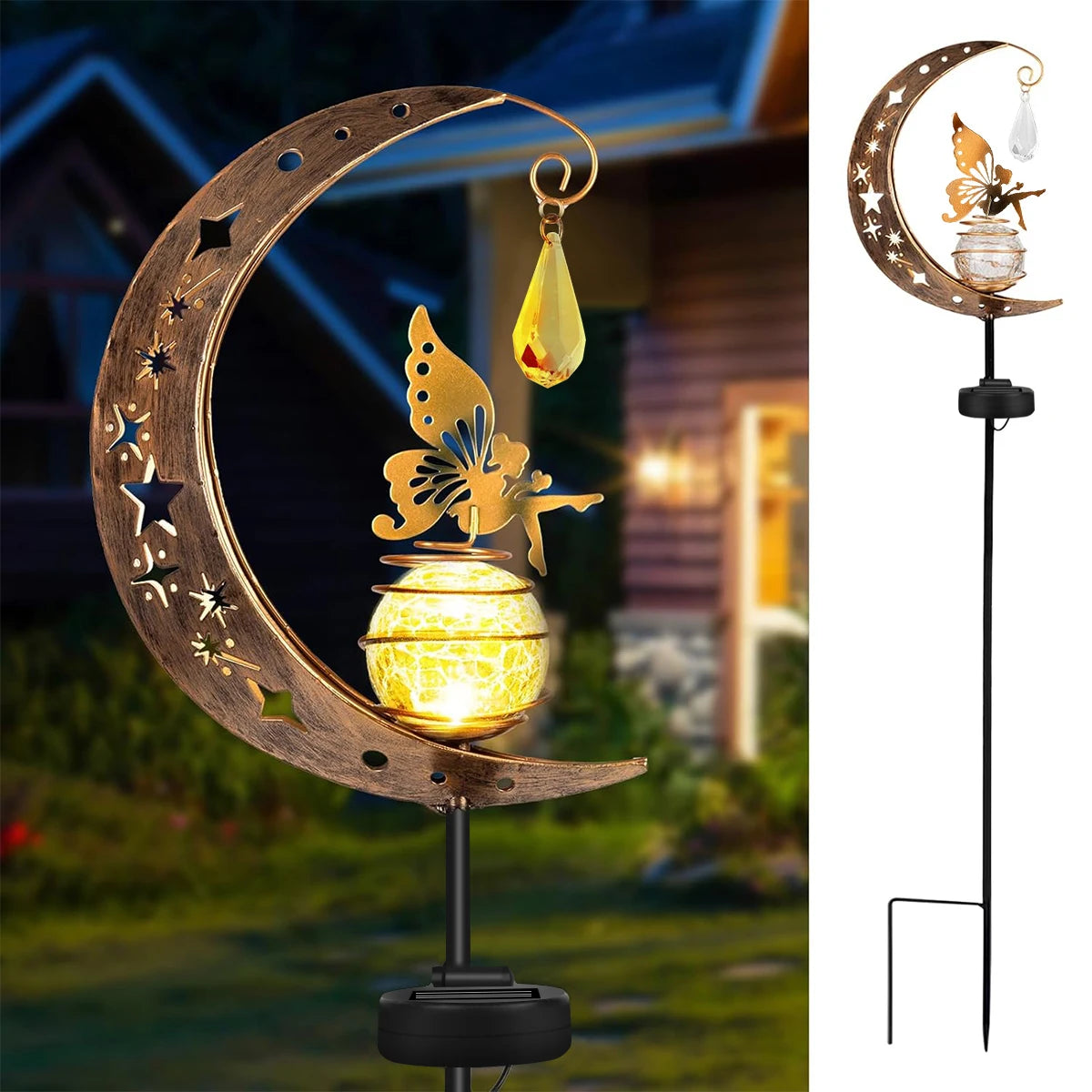 lampes solaires en verre pour jardin féérique décor extérieur