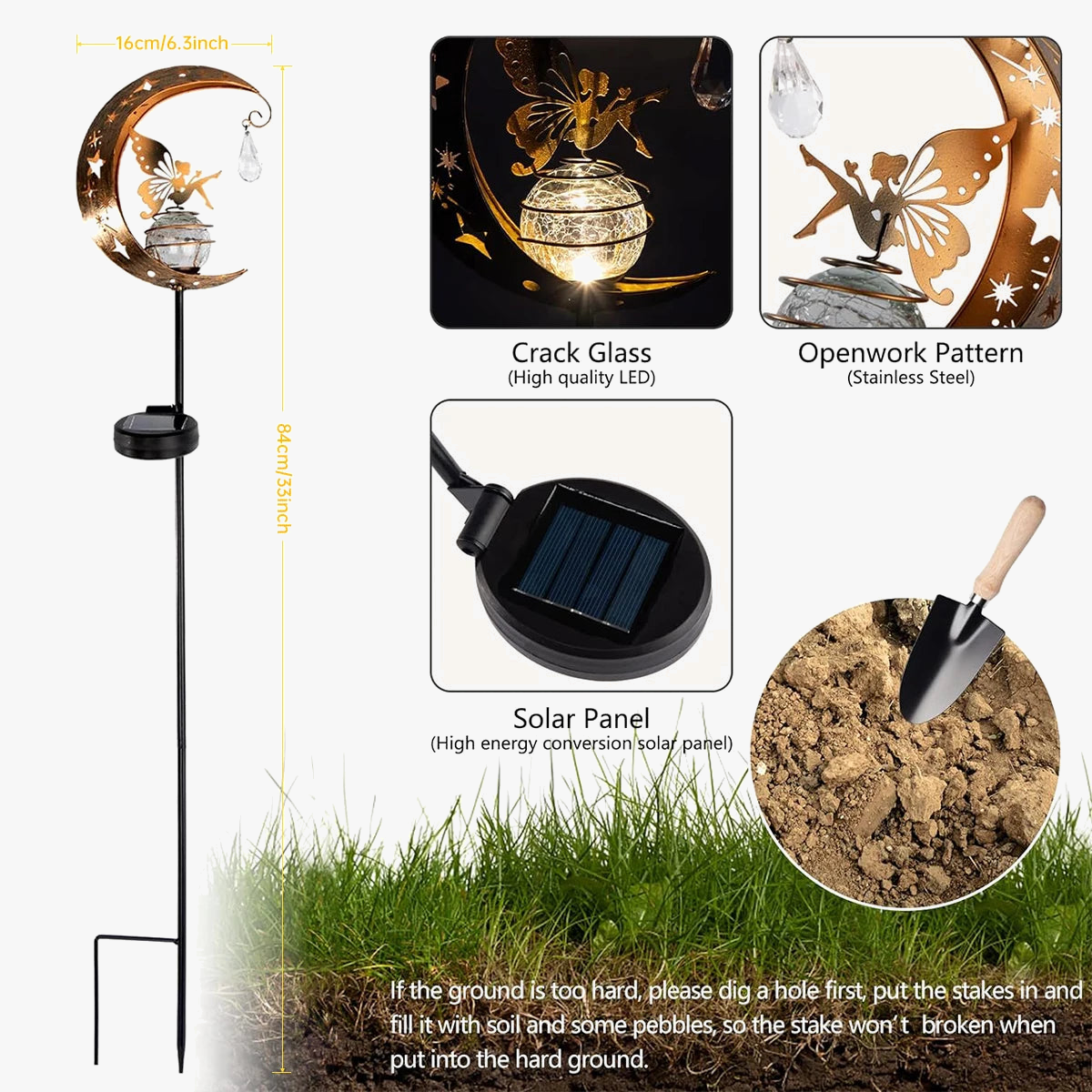 lampes solaires en verre pour jardin féérique décor extérieur