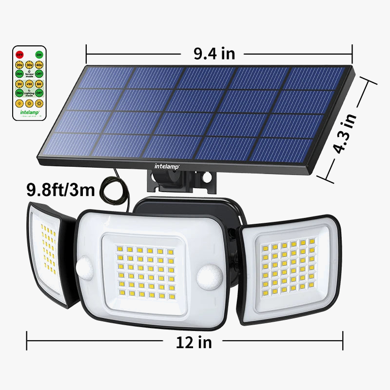lampes solaires extérieures avec détecteur de mouvement et éclairage large