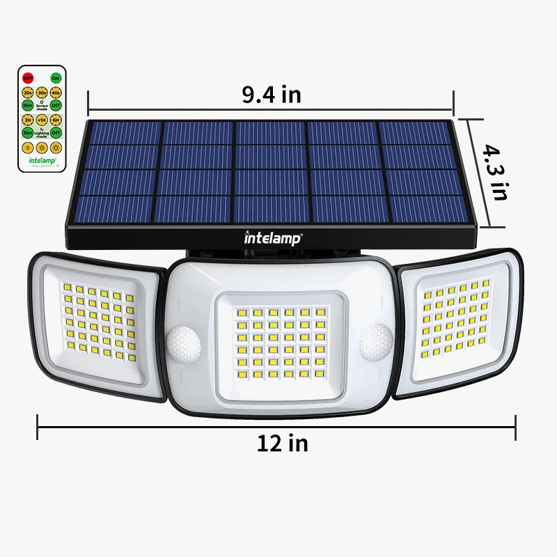 lampes solaires extérieures avec détecteur de mouvement et éclairage large