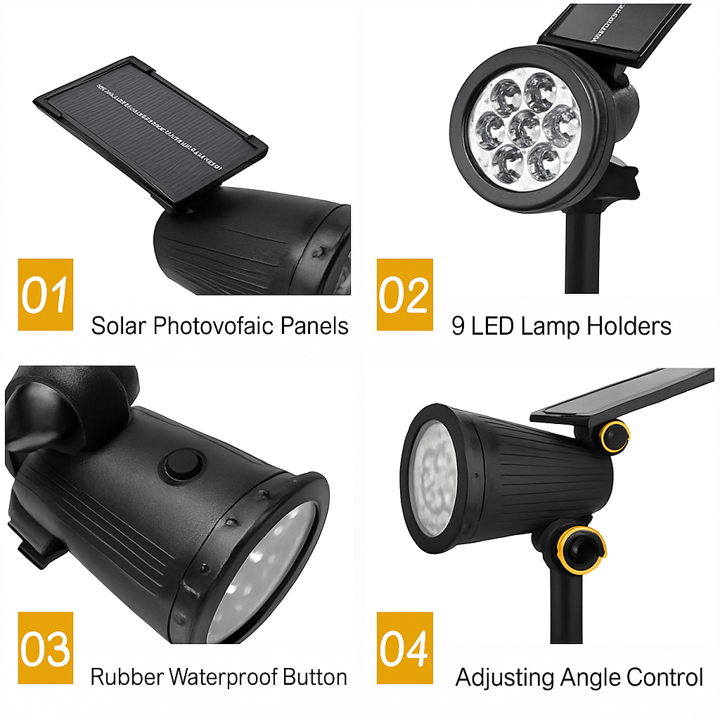 lampe solaire extérieure avec détecteur de mouvement et étanchéité