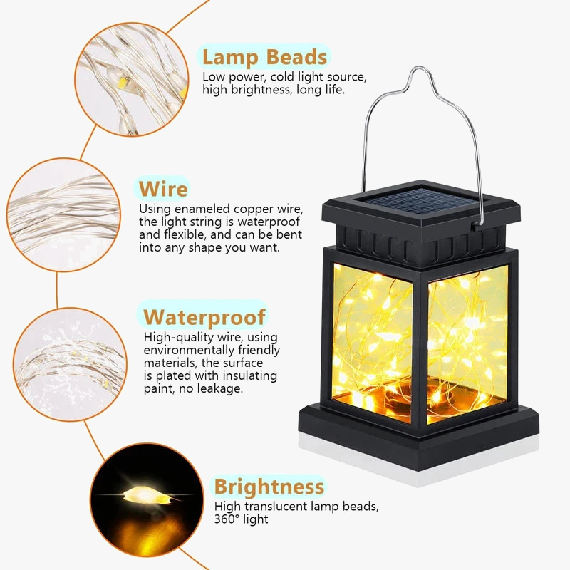 lampes solaires extérieures lanternes décoratives pour jardin et balcon