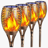 lampes solaires extérieures led flamme vacillante étanche jardin éclairage paysager