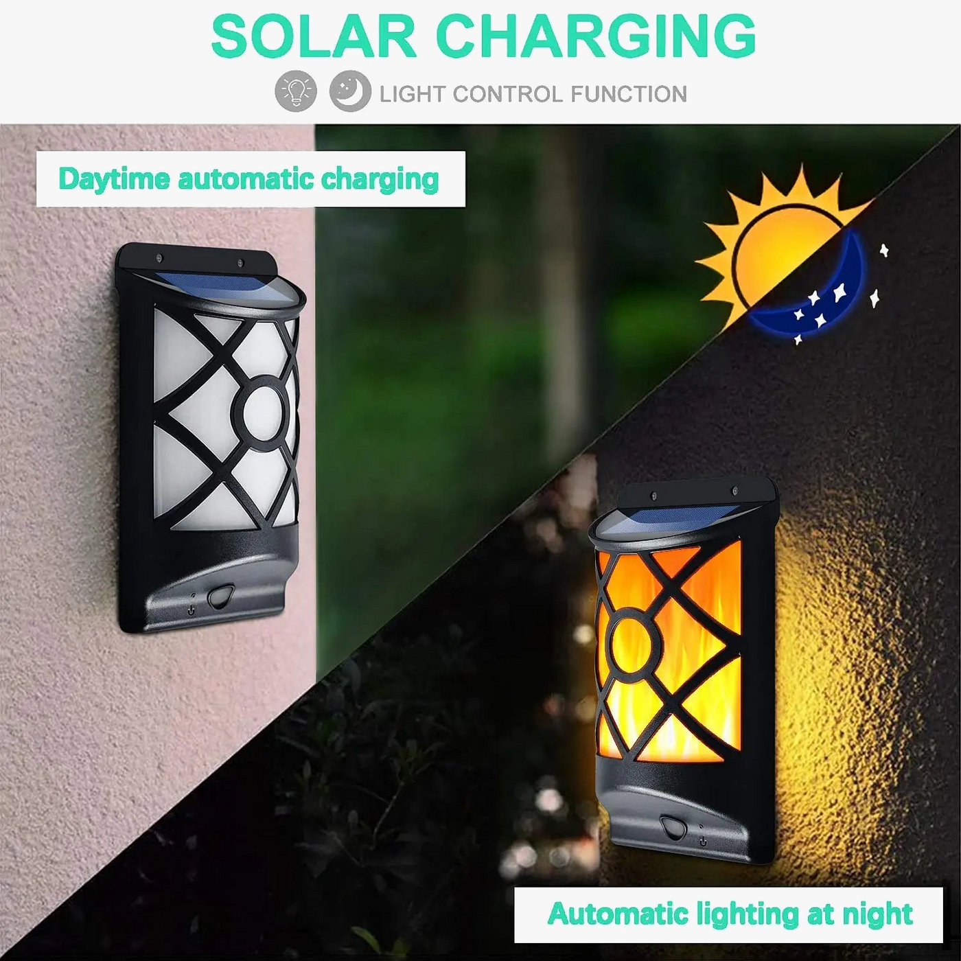 lampes solaires à flamme pour extérieur et jardin