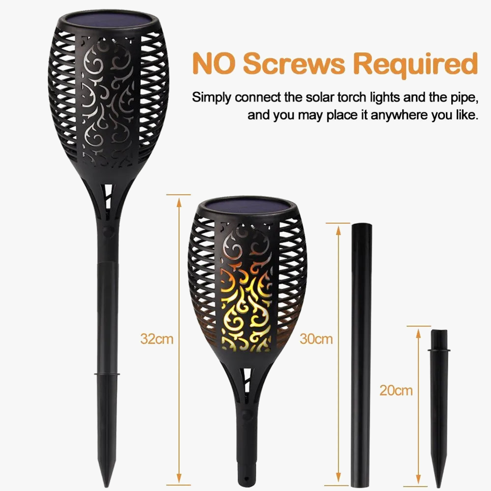 lampes solaires à flammes pour jardin et décoration extérieure