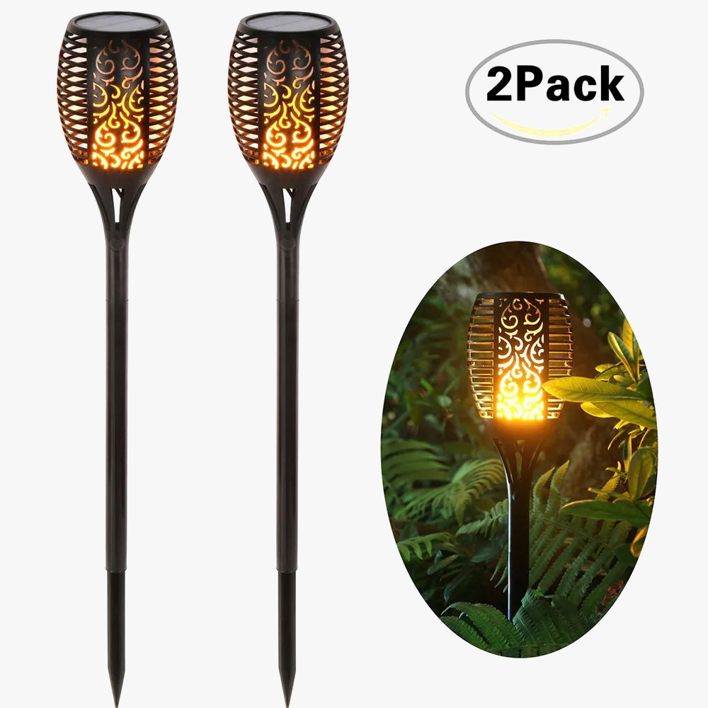 lampes solaires à flammes pour jardin et décoration extérieure