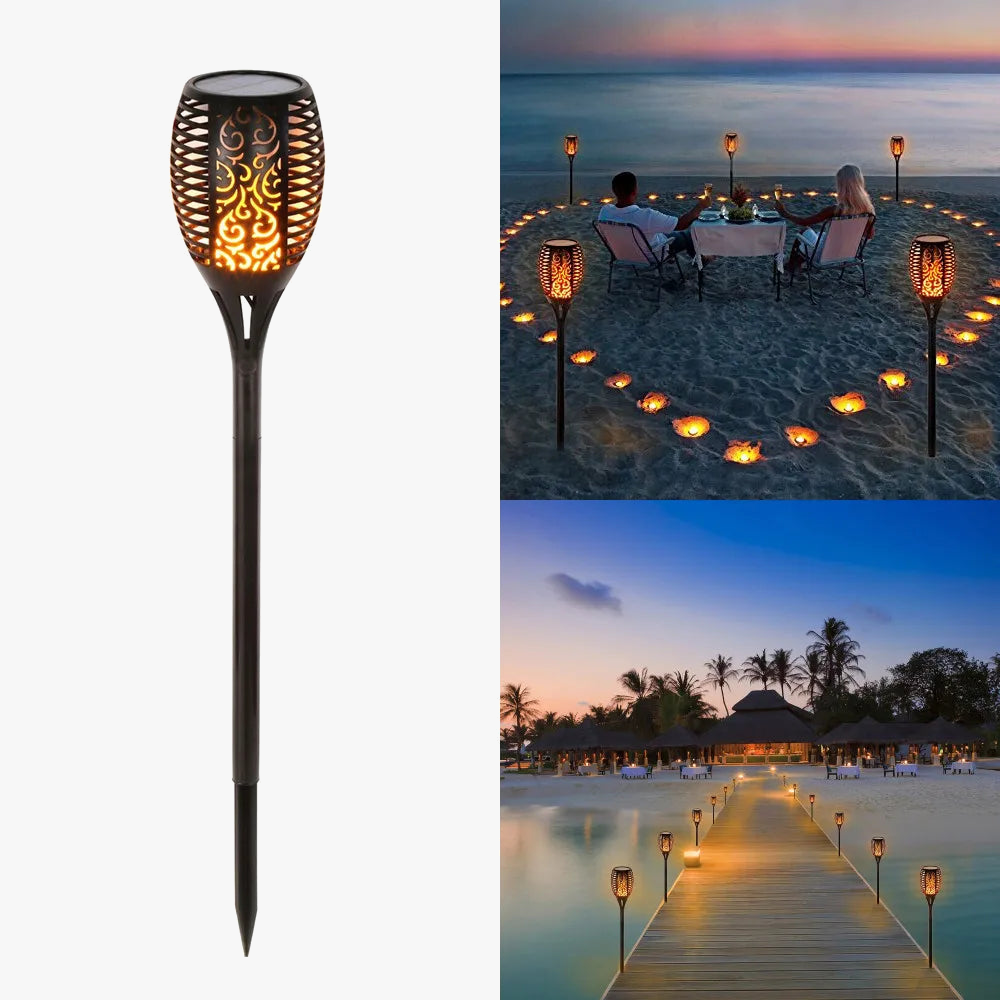 lampes solaires à flammes pour jardin et décoration extérieure