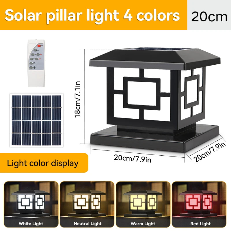 lampes solaires led étanches avec télécommande pour jardin