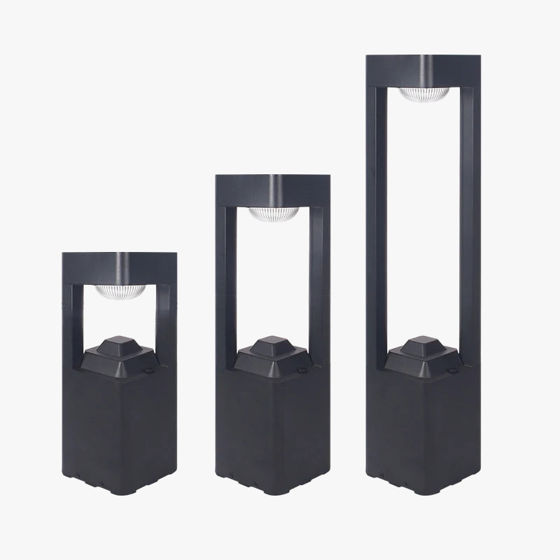 lampes solaires modernes carrées en aluminium pour extérieur étanche