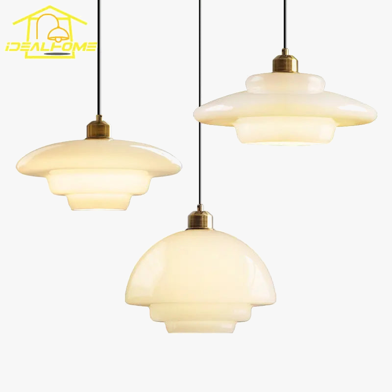 Suspension décoratives modernes en verre lait crème