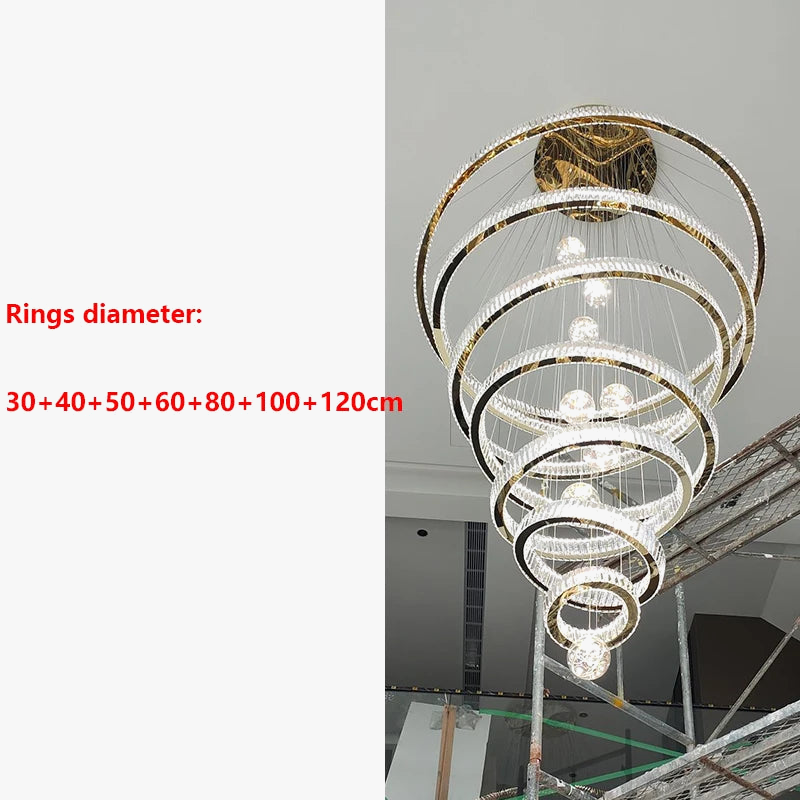 Lustre design anneau en cristal intelligentes pour décoration moderne