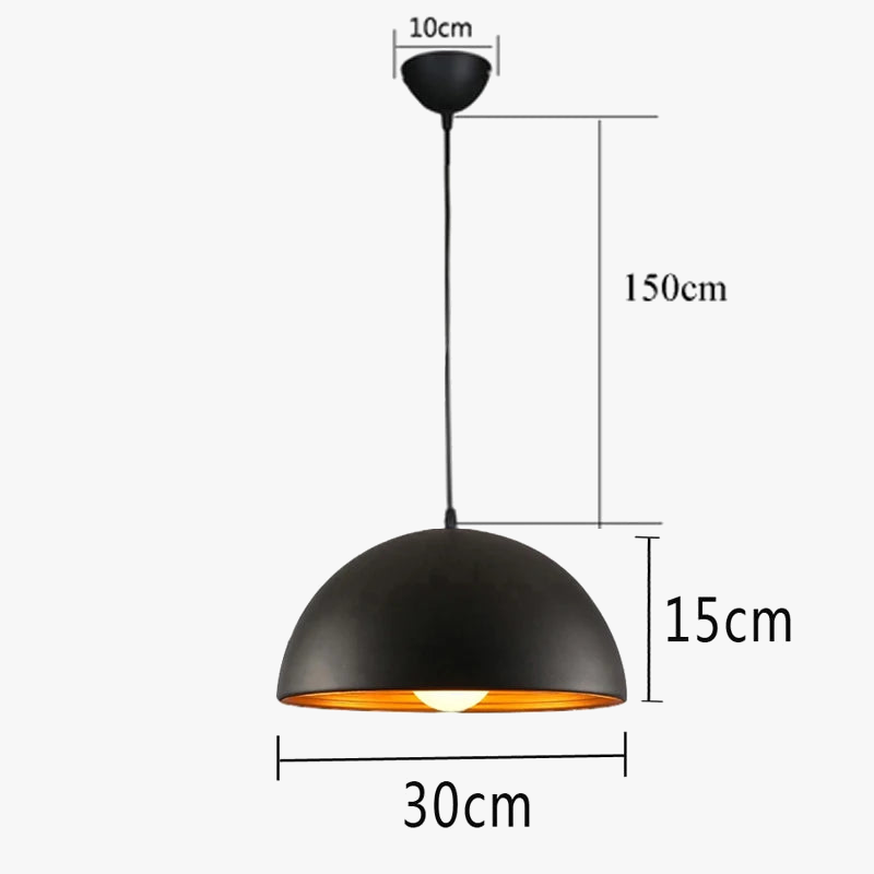 Suspension moderne demi-boule double couche