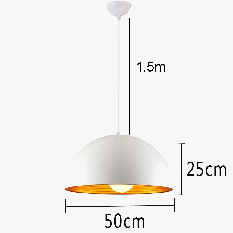 Suspension moderne demi-boule double couche