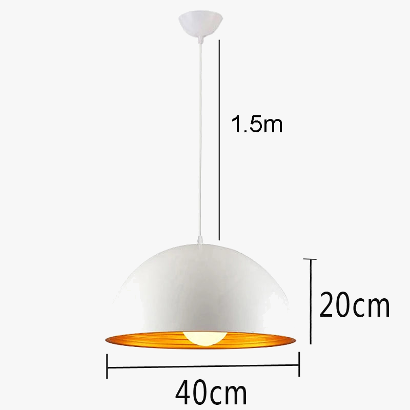 Suspension moderne demi-boule double couche