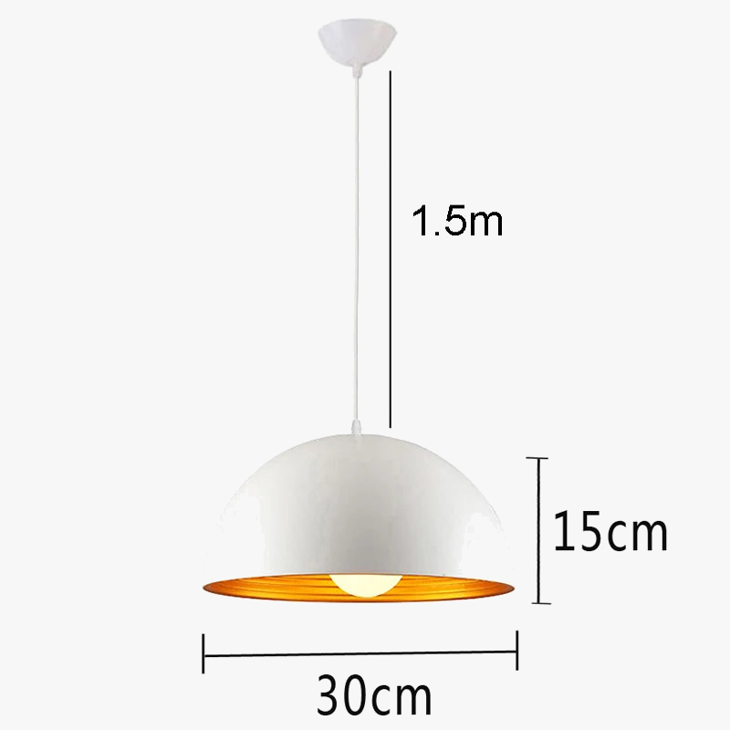 Suspension moderne demi-boule double couche