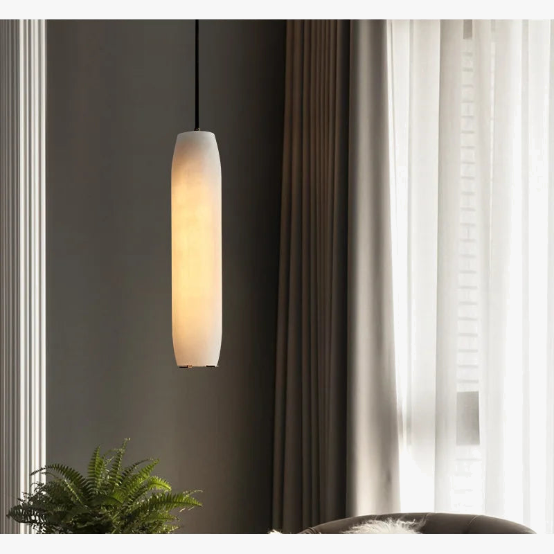 Suspension moderne en marbre naturel avec fil réglable en laiton